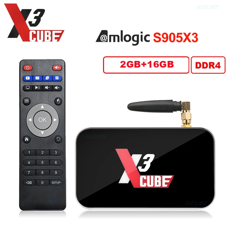 X3 PRO X3 cube Android9.0 ТВ-приставка Amlogic S905X3 DDR4 2 ГБ 16 ГБ 4 ГБ 32 ГБ 2,4G и 5G WiFi 1000LAN телеприставка Bluetooth 4K медиаплеер