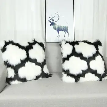 

45X45cm Faux Fur Plush Throw Pillow Case Back Cushion Cover For Sofa Living Room Decoration Pillowcase