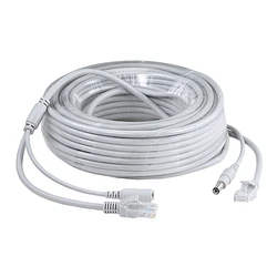 Câble Ethernet RJ45 + connecteur d'alimentation cc Cat5, cordon LAN réseau pour caméras IP, système NVR, 5M/10M/20M/30M 
