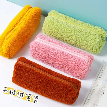 

Creative Lamb Plush School Pencil Case Cute Pencil box Pen bag for Girls Stationery Pouch kids gift school Supplies escolar