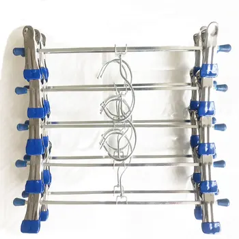 

10Pcs/Bag Stainless Steel Metal Clip Hanger Strong Plastic-Dipped Non-Slip Pants Rack Dry And Wet Dual Purpose Hanger