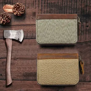 

Canvas Credit Card Wallet Holder Coin Change Pouch Pocket for Women Men