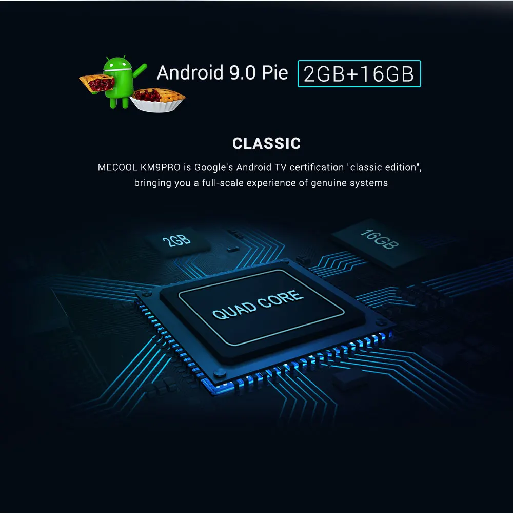 Фабрика MECOOL KM9 Pro Голосовое управление ТВ коробка Google Сертифицированный Amlogic S905X2 Android 9,0 2 Гб DDR4 16 Гб rom 2,4G/5G WiFi BT
