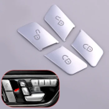 

1Set Silver ABS Door Unlock Button Cover Stickers Trim Decoration Cap Fit For Mercedes Benz C W204 E W212