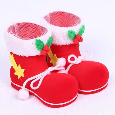 

1PR Christmas Shoes Candy Box Shoe Creative Pen Holder Desk Decoration Shoes Christmas Tree Pendant