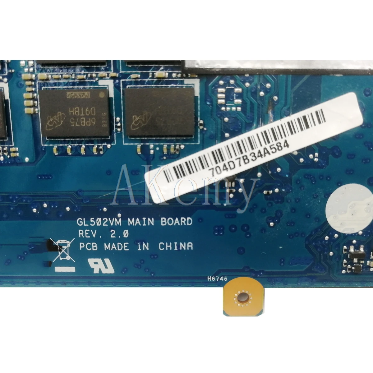 GL502VM материнская плата REV: 2,0 для ASUS GL502VM GL502VML материнская плата для ноутбука HM170 I7-6700HQ GTX1060/3g 8 ГБ/ram протестирована