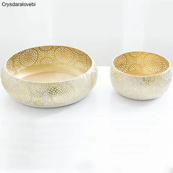 

Metal Fruit Tray Candy Bowl Dessert Snack Nuts Basket Luxury Gold Iron Living Room Table Fruit Organizer Food Decor
