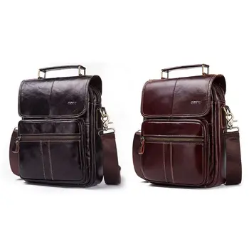 

Wild Simple Design Men Genuine Leather Shoulder Bag High Quality Male Briefcase