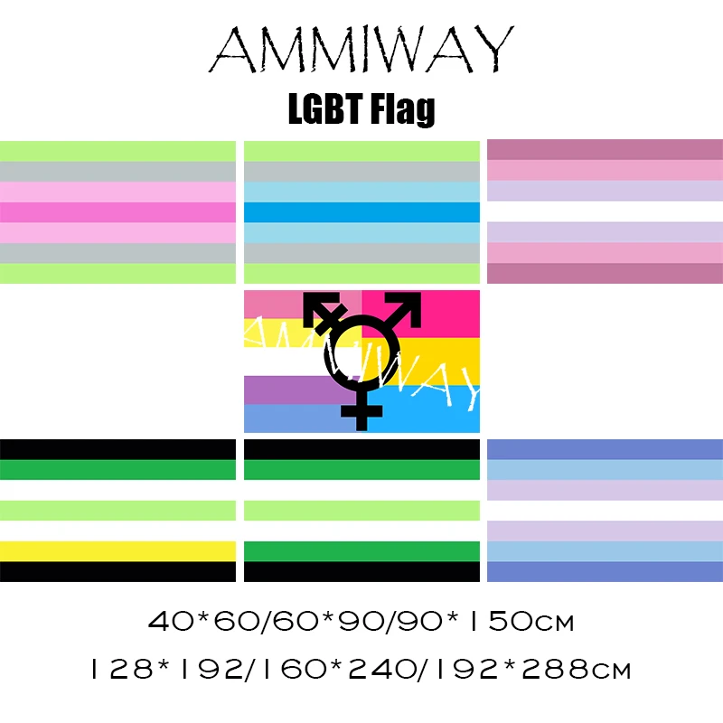 Ammiway Agender Feminine Masculine Bigender Woman Man Bigender Trans Pansexual Agender Neutral Neutrois Lgbt Pride Rainbow Flags Flags Banners Accessories Aliexpress