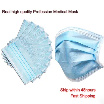 

20pcs 10pcs Face Mask Disposable Protect 3 Layers Filter Dustproof Earloop Non Woven Face Mask PPF2