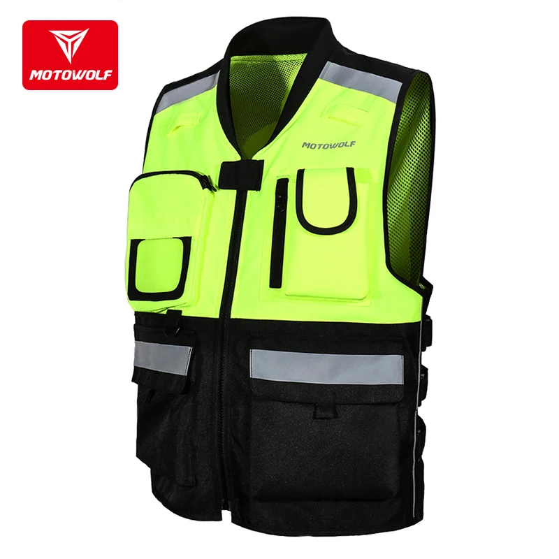 XXXL Festnight Deportes Motocicleta Chaleco Reflectante Visibilidad Fluorescente Montar Chaleco de Seguridad Chaqueta sin Mangas Moto Gear