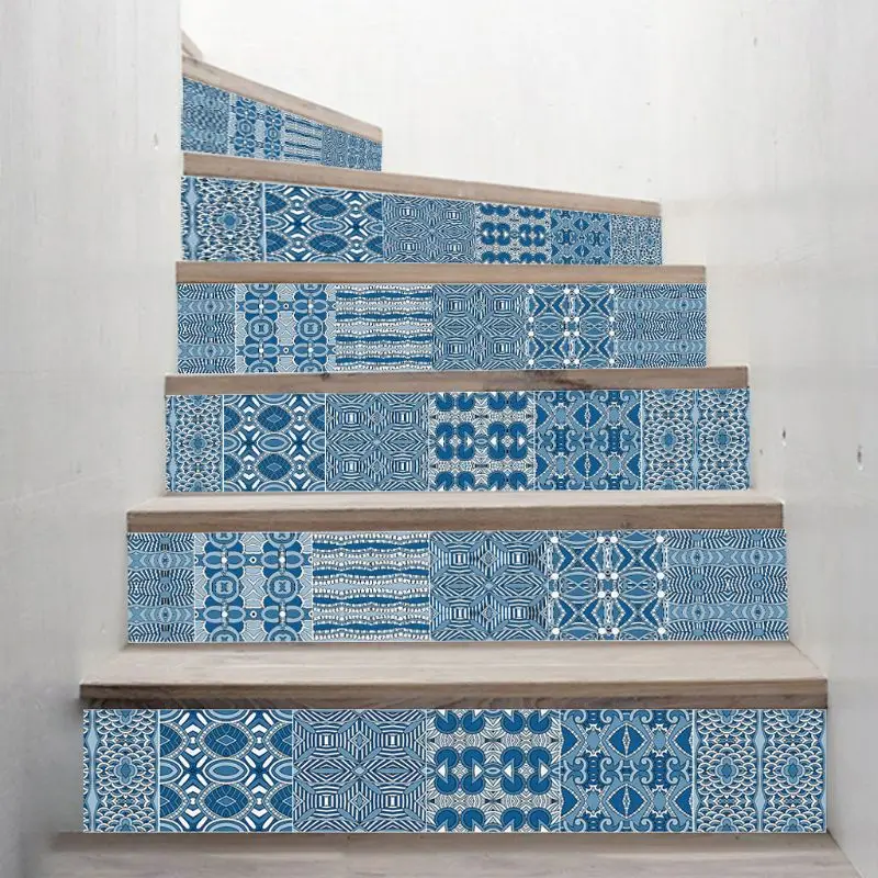 

Drop Ship&Wholesale 6pcs Mandala Tile Staircase Stair Riser Floor Sticker Self Adhesive DIY Stairway Sep.20