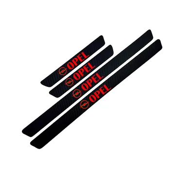 

4Pcs Car Styling Carbon Fiber Car Door Sill Protector Sticker Decal For Opel Astra H G J Insignia Mokka Zafira Corsa Vectra C D