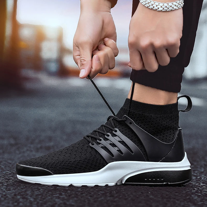 Кроссовки мужские повседневные дышащая мужская обувь Flyknit обувь для прогулок удобные мужские кроссовки Chaussures для мужчин