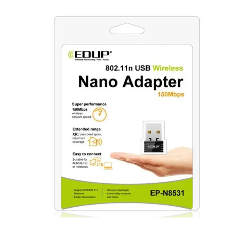 EDUP сетевая карта беспроводной Mini-USB wifi адаптер 150 Мбит/с Wi-Fi 802.11n USB Ethernet адаптер Поддержка для ПК Windows, Mac