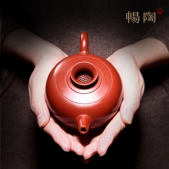

Changtao] Yixing family chicken blood red robe, Zhu Ni pure, all hand-made fisherman's red clay pot, Li Xiaolu 270cc