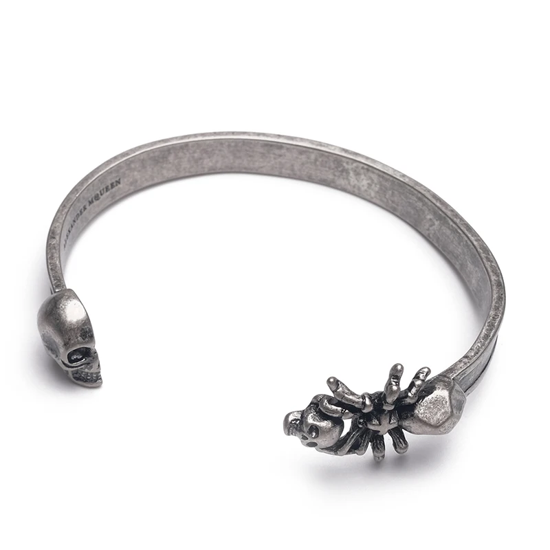 Ретро-браслеты с изображением черепа-паука - Окраска металла: silver