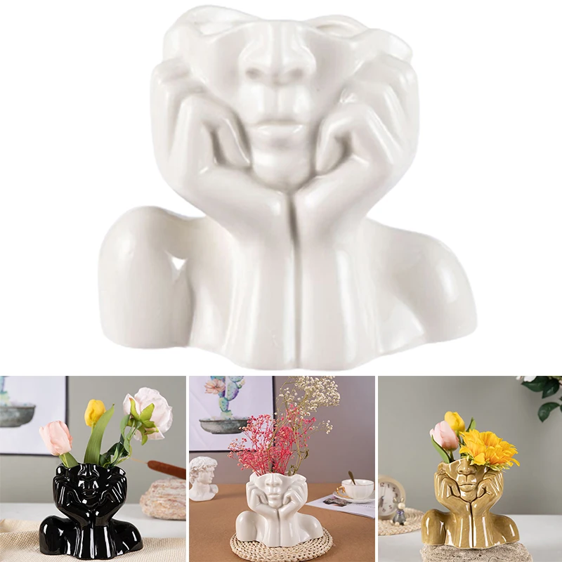 Ceramic Flower Vase Abstract Human Body Shaped Arts Nordic Flower Pot