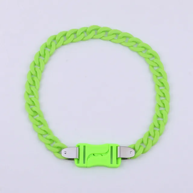 FishSheep Rock Punk Acrylic Chain Buckle Pendant Necklace For Men Women Statement Choker Collar Necklaces New Fashion Jewelry Plating gun