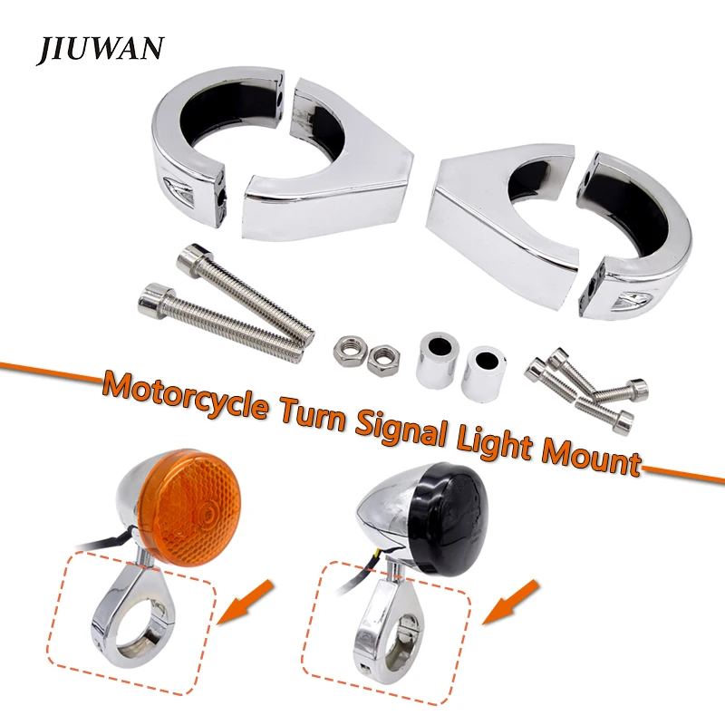 Pair 41MM Motorcycle Turn Signal Light Mount Bracket Mount Fork
