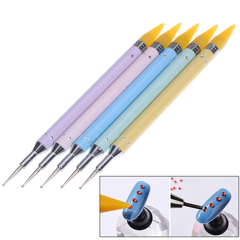 Инструмент для нейл-арта двухсторонняя ручка раскрашивания ногтей кристальная