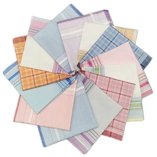 3 шт квадратные клетчатые полосатые женские носовые платки носовые карманные хлопковые полотенца 28*28 см случайные модные женские носовые платки