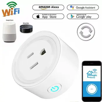 

Smart WIFI Plug Socket Power Switch APP Voice Remote Control Timer US Plug for Google Home Alexa Android iOS