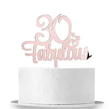 30& Сказочный свадебный торт Топпер зеркало, розовое золото 3th День Рождения украшения для торта для вечеринки Cheers до 30 лет торт Топпер поставки