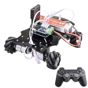 4WD Mecanum Wheel Robot Car Chassis Kit Omni Directional Platform with 4pcs 12V Speed Encoder Motor for Arduino Rasbperry Pi 50mm double roller layers plastic omini track bearing conveyor transfer line robot omni directional skate wheel