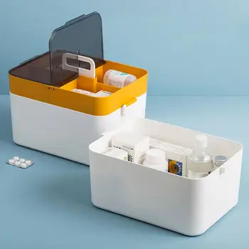 

Portable 2 Layer Large Capacity First Aid Kit Dustproof Moistureproof Medicine Storage Hand Box Home Organizer