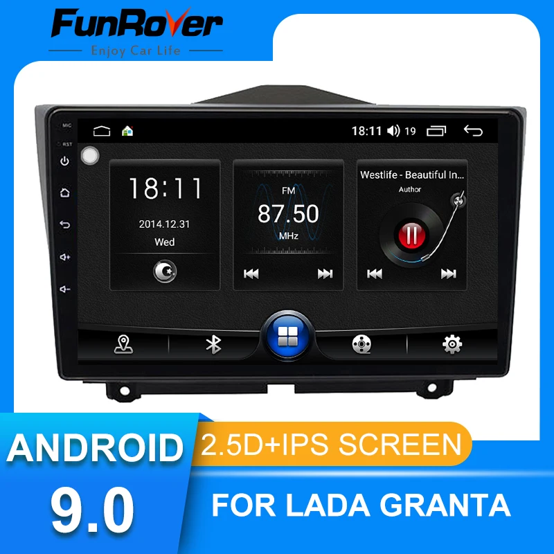 

Funrover For LADA Granta 2018 2019 android 9.0 Car Radio Multimedia Player autoradio Navigation GPS 2 din 2.5D IPS no dvd 9 inch