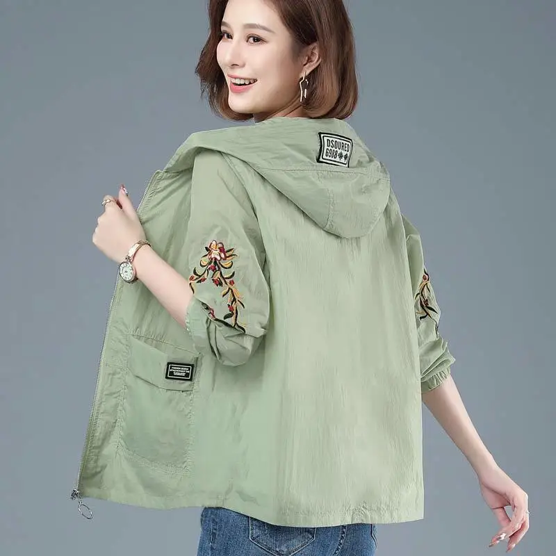 

Весенняя тонкая короткая куртка для мам, женская новая дышащая одежда для защиты от солнца, женская летняя рубашка для защиты от солнца для мам среднего возраста, 2021