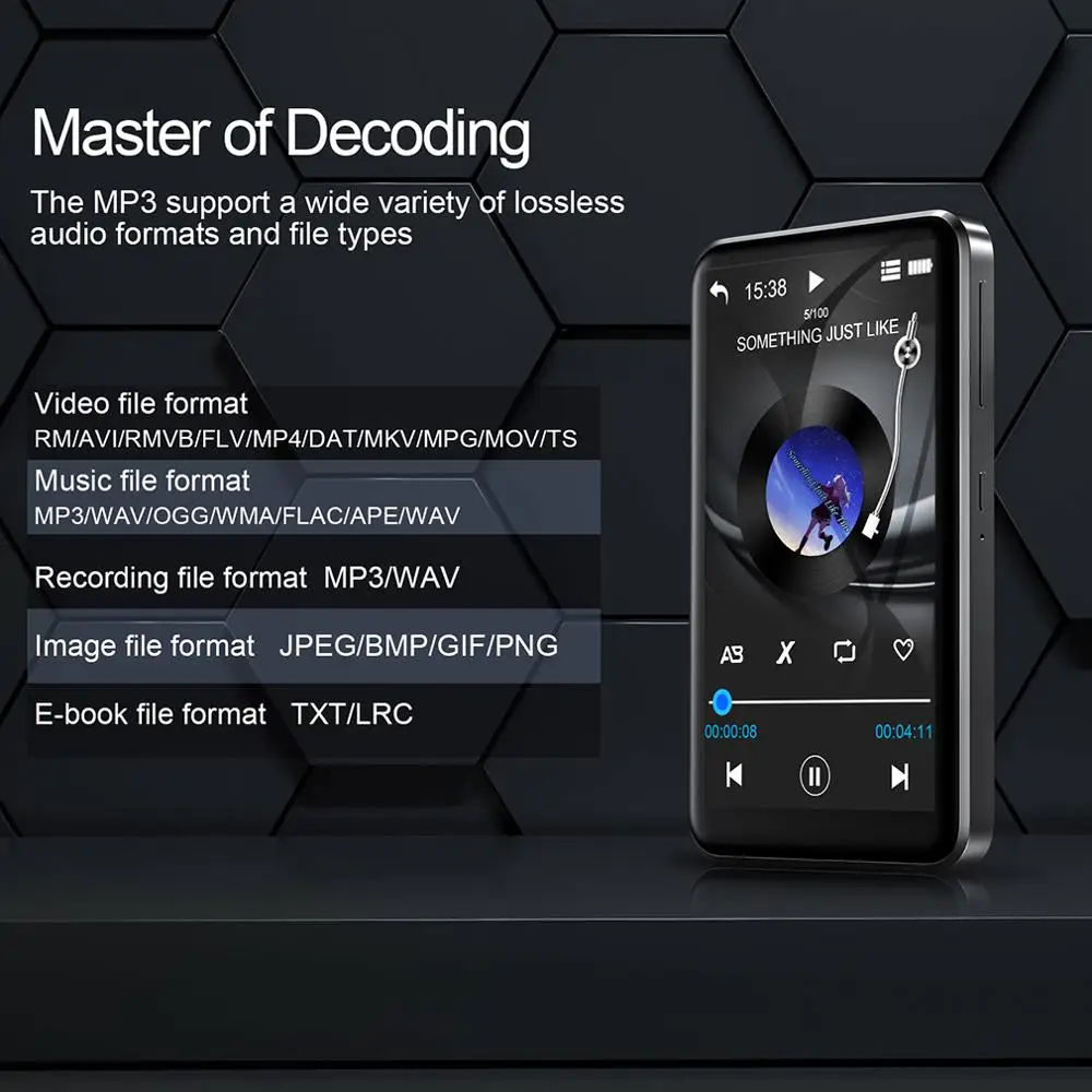 Mp3 плеер с сенсорным экраном 8 ГБ и Bluetooth колонкой Hi Fi музыкальный Walkman FM радио