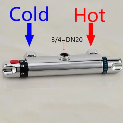 Латунный Интеллектуальный Термостатический смеситель для душа Скрытый кран для горячей и холодной воды клапан контроля температуры тройной набор - Цвет: A2 up exit DN20