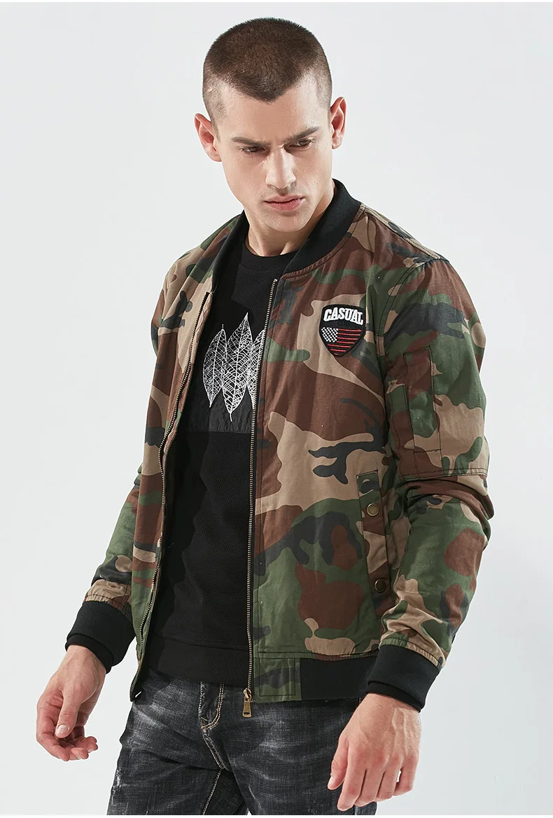 BOSIBIO куртка мужская армейский Военный стиль тактическая куртка мужская камуфляжная куртка-бомбер куртка с воротником-стойкой брендовая одежда 272