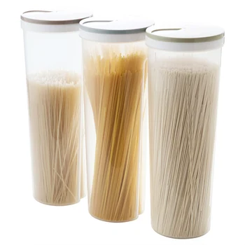 

AA Sealed Noodle Container Transparent Convex Lines Rotating Opening Whole Grains Storage Jar