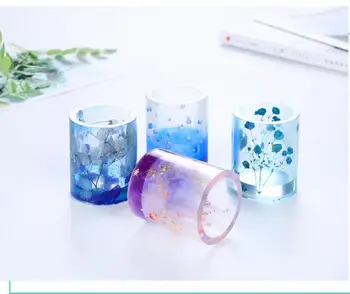 

Round Square Storage Pen Holder Molds DIY Transparent Silicone Mould Dried Flower Epoxy Resin Decor Craft Jewelry Making Tools