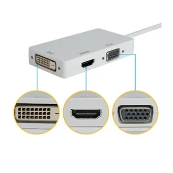

3-in-1 Mini Display Port MINI DP Male To HDMI DVI VGA Female Adapter Converter Cable Thunderbolt Adapter Converter Cable