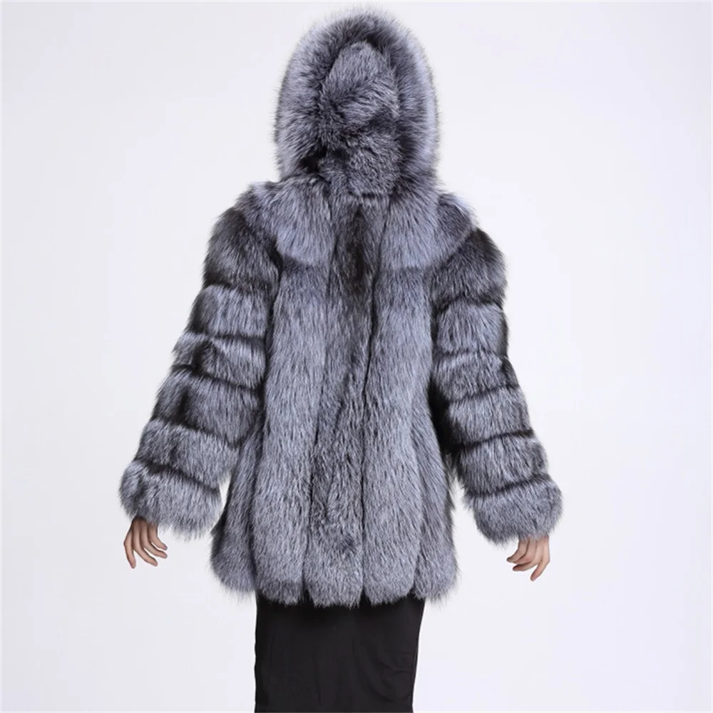 Женские куртки с капюшоном размера плюс 4XL из искусственного лисьего меха с длинным рукавом, теплые пальто для уличных леди, однобортные пушистые меховые куртки, меховые Топы