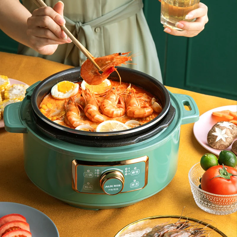 

220V Electric Hot Pot 3L Multi Rice Cooker Household Electric Hotpot Non-stick Electric Pressure Cooker Frying Pot