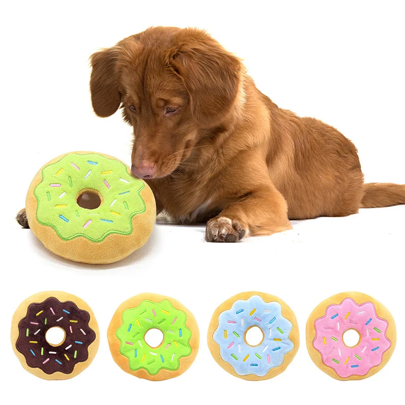 Pet Chew Plush Donut Play Toys Lovely Pet Dog Puppy Cat Tugging Chew