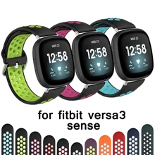 Сменный ремешок для Fitbit Versa 3, силиконовый ремешок для браслета Fitbit Sense Versa3, регулируемый браслет, аксессуары для умных часов