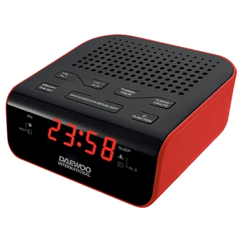 

Daewoo DCR-46R radio Digital clock black, red