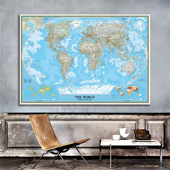 

The World Political Map With Population Density 150x225cm Vinyl Spray Map Without National Flag For Culture And Education