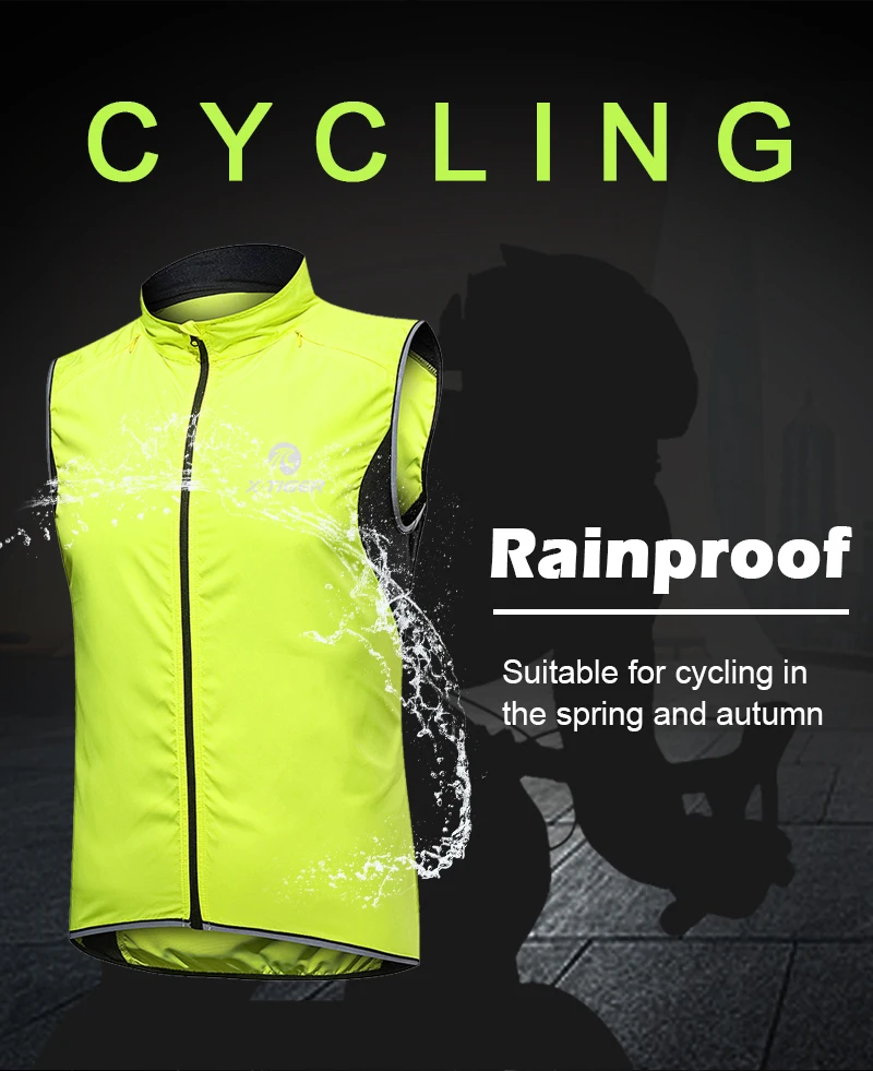 X-TIGER, ветронепроницаемый жилет для велоспорта, Непромокаемая Куртка для горного велосипеда, Спортивная быстросохнущая дождевик без рукавов, светоотражающая одежда