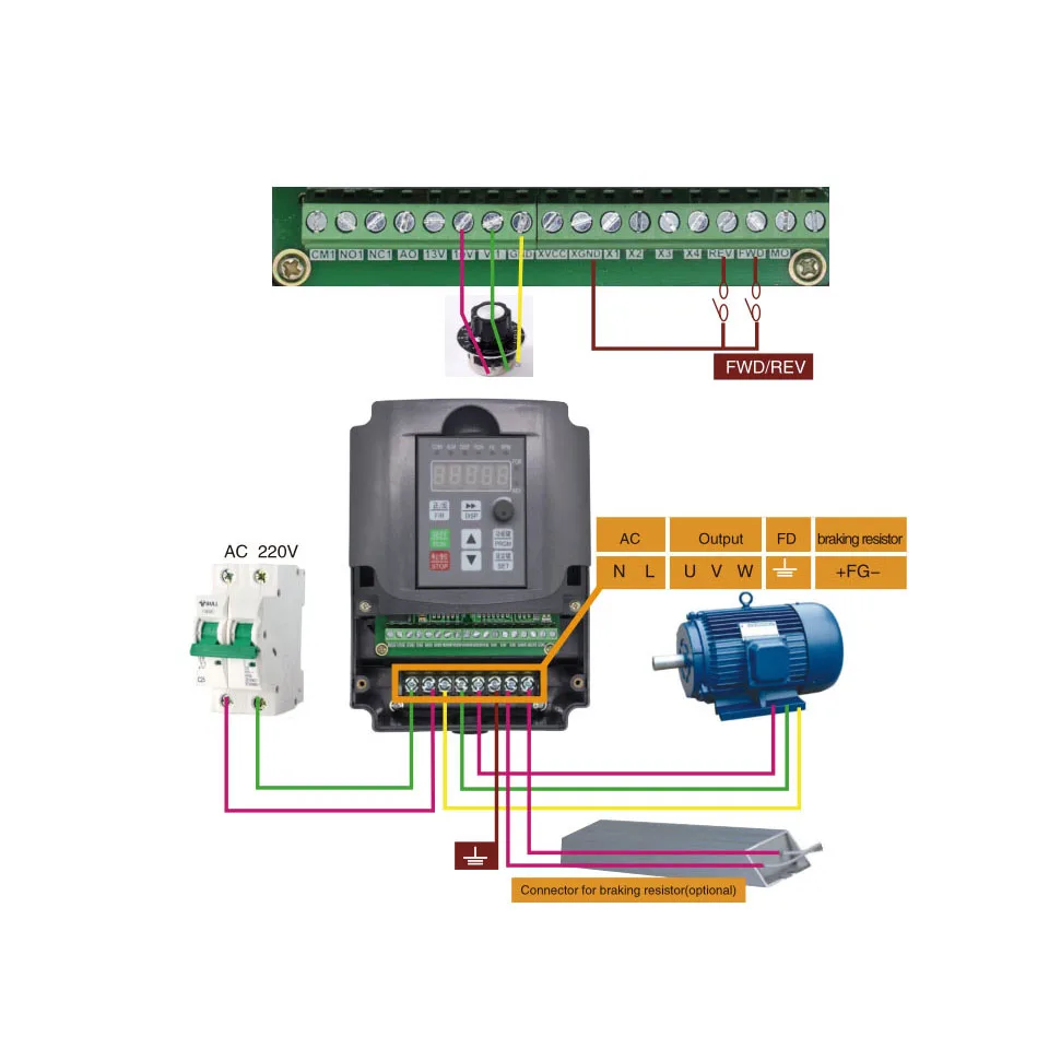 Преобразователь частоты 110 кВт 220 В VFD инвертор 400 Гц 1HP вход 3HP выход для двигателя шпинделя фрезерный станок