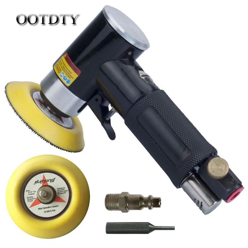 

OOTDTY Mini Air Angle Sander Polisher Polishing Grinding Machine Kit with 2Inch/3Inch Sanding Pad for Cabinet Furniture Tools