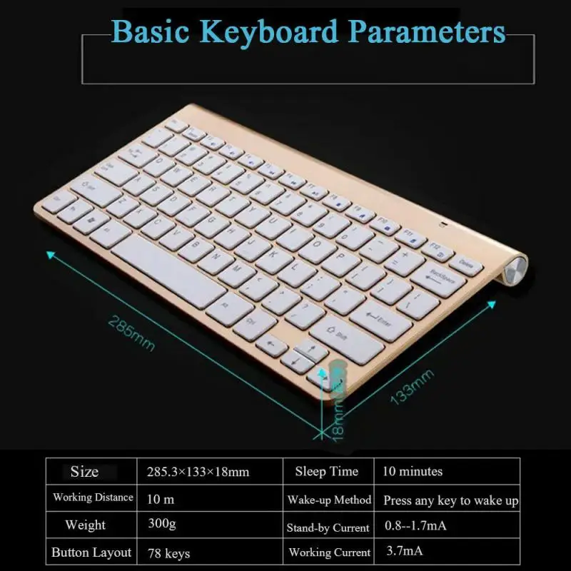 2.4G Wireless Gaming Keyboard And Mouse Set Waterproof 2.4G For Macbook Apple PC Computer Mice Keyboard Mouse Combos