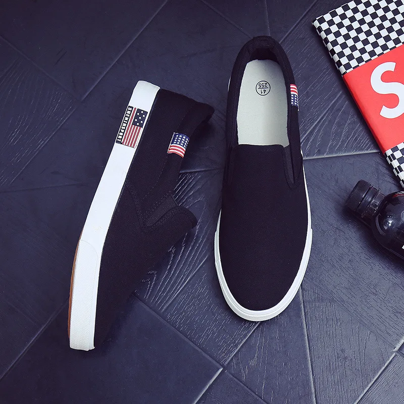 

Hot Men Canvas Shoes Simple Casual Mens Loafers Autumn High Quality Anti-Slip Comfortable Vulcanized Shoes Man Flats Size 35-47