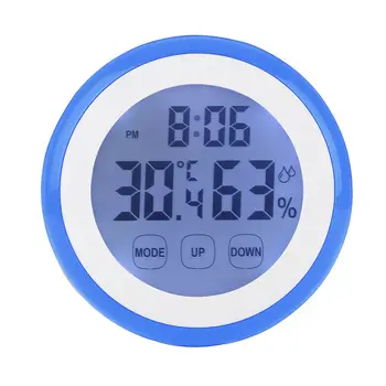 

Wall Digital Temperature Humidity ABS+Back magnet 90*90*26mm Time Backlight +/-1C Accuracy
